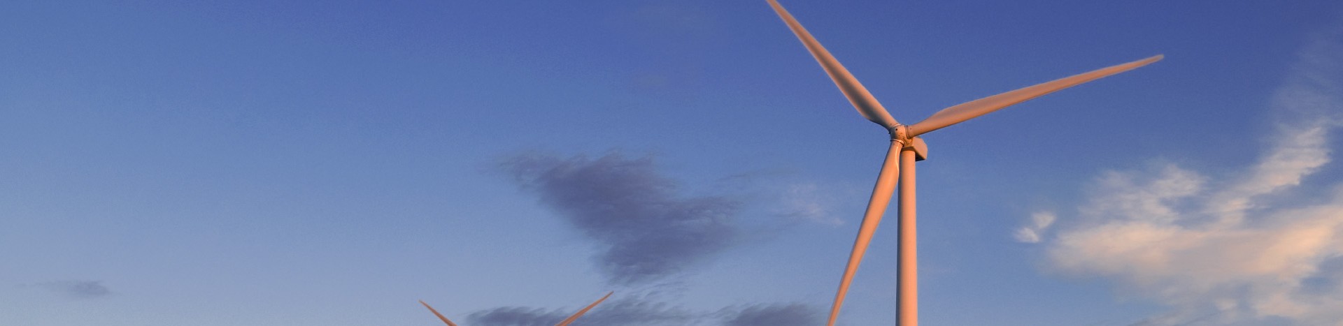 Wind farm at sunset