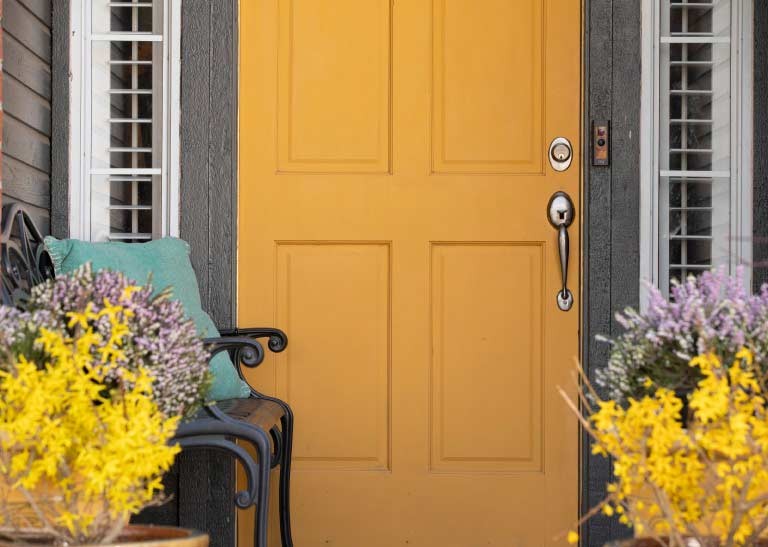Orange/Yellow Home front door